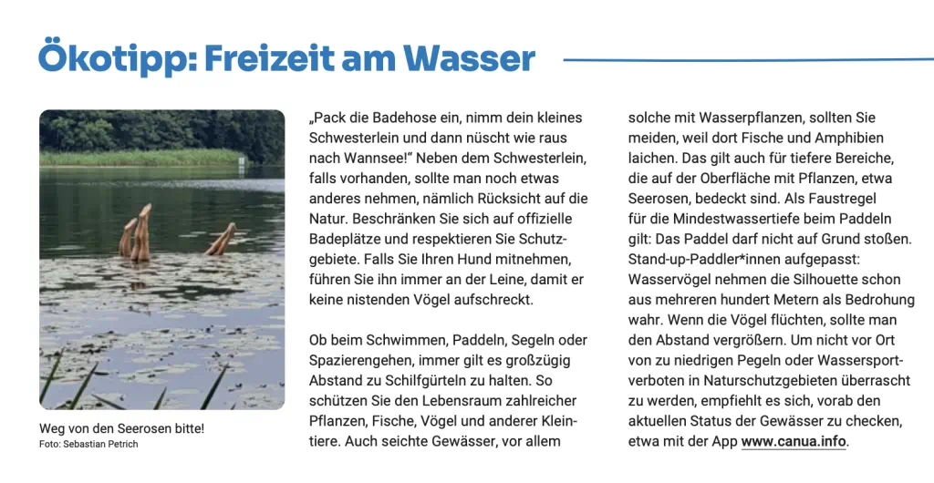 canua in der BUNDzeit August 2024, Ausgabe 3/2024 mit Schwerpunkt Wasser