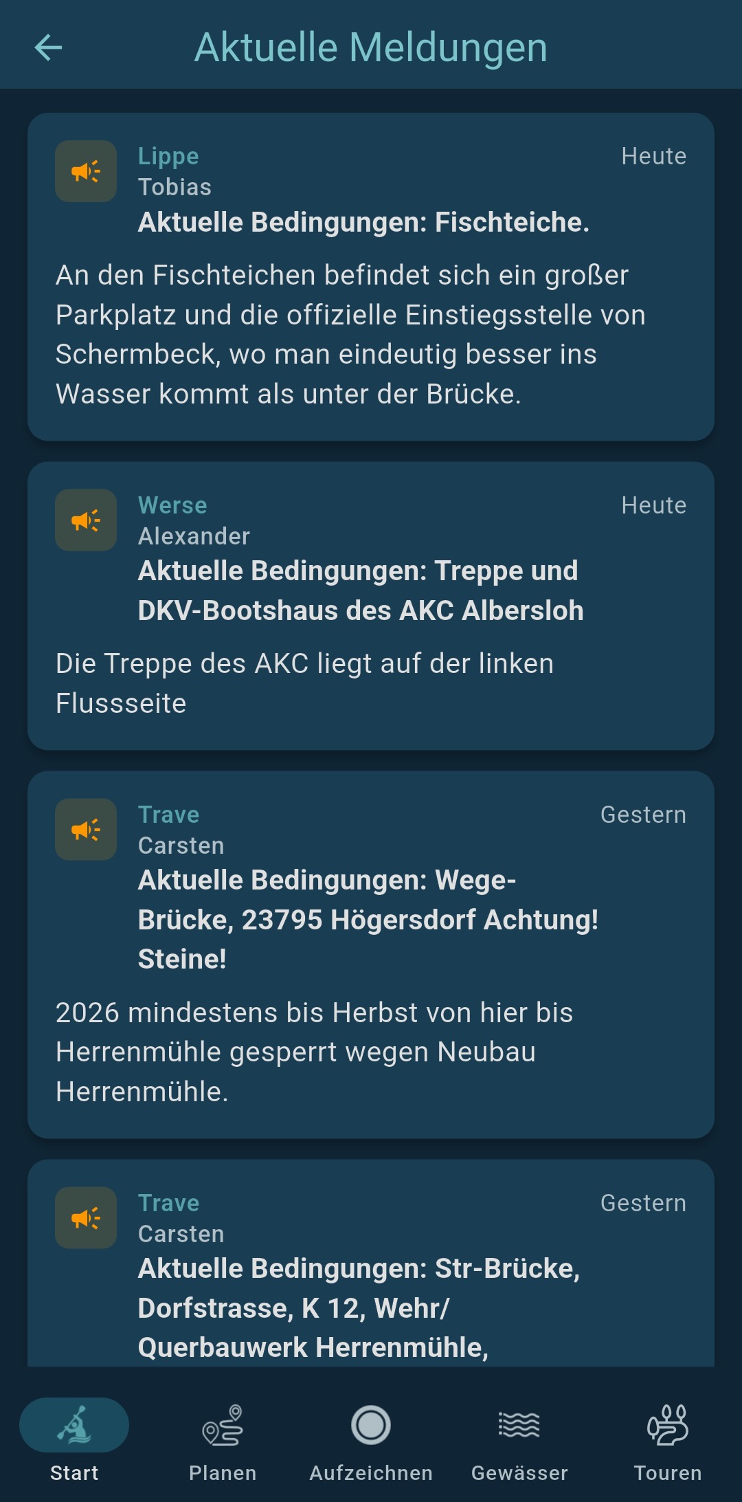canua version 3 Übersicht der aktuellen Bedingungen