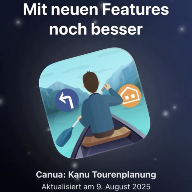 Mit der neuen Version von canua kann man eine geplante Route ganz einfach per Link mit anderen Leute teilen. 